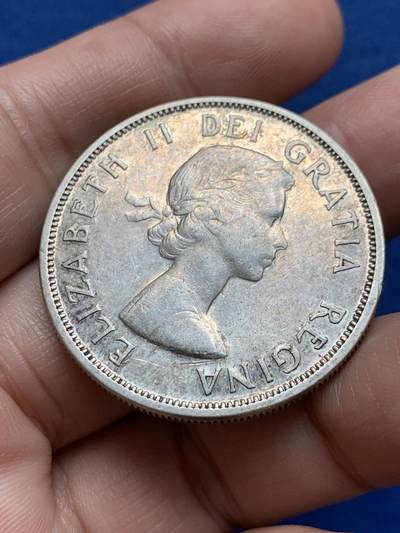 《竞宝斋》第438场 周日，周一，周二 3场连拍 （全场包邮） 1958年加拿大不列颠哥伦比亚省纪念银币 加拿大经典品种，品相和状态都挺好