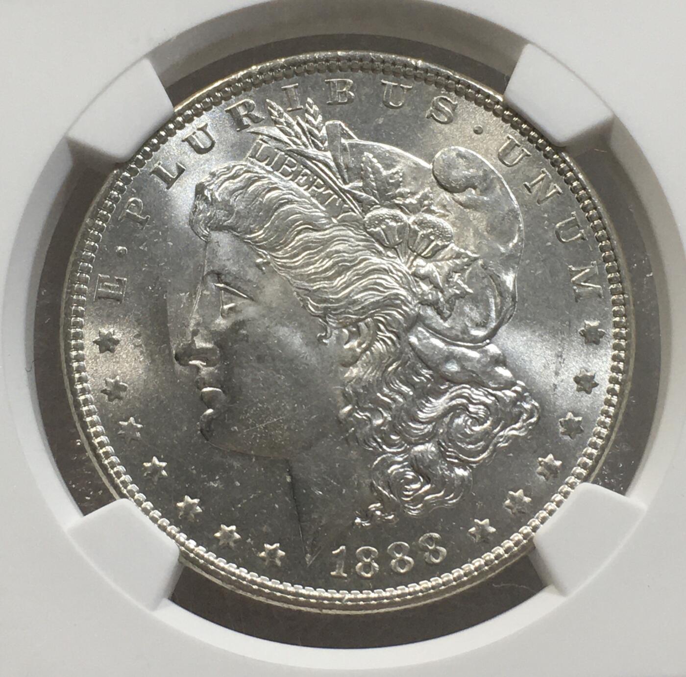 世界钱币专场拍卖 每周二开拍 NGCMS62美国1888年摩根女神一美元银币