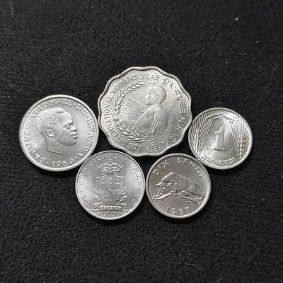 【全场包邮】纯粹捡漏拍478场（免费代拍第15场） - 世界各国各年份散币5枚一组-原光币