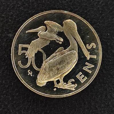 【全场包邮】纯粹捡漏拍478场（免费代拍第15场） - 维尔京群岛1974年50分精制币-褐鹈鹕