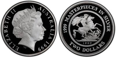 PThappally收藏第54次拍卖，英联邦地区硬币纸币 - 澳大利亚 1999 2澳元 13.36 g  银币 PCGS PR69DCAM