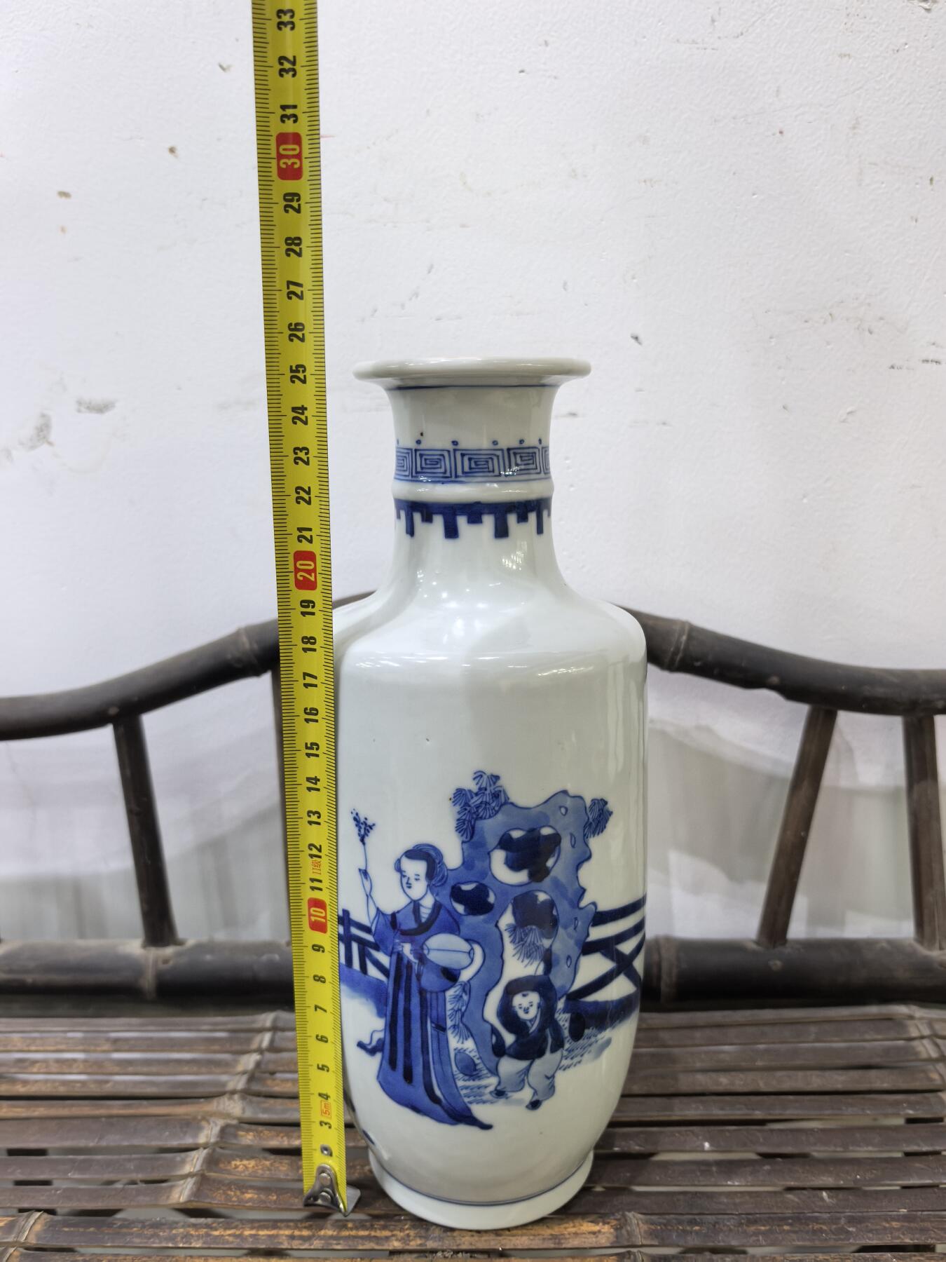 兰馨堂瓷器专场 回流青花瓷器花卉山石人物棒槌瓶