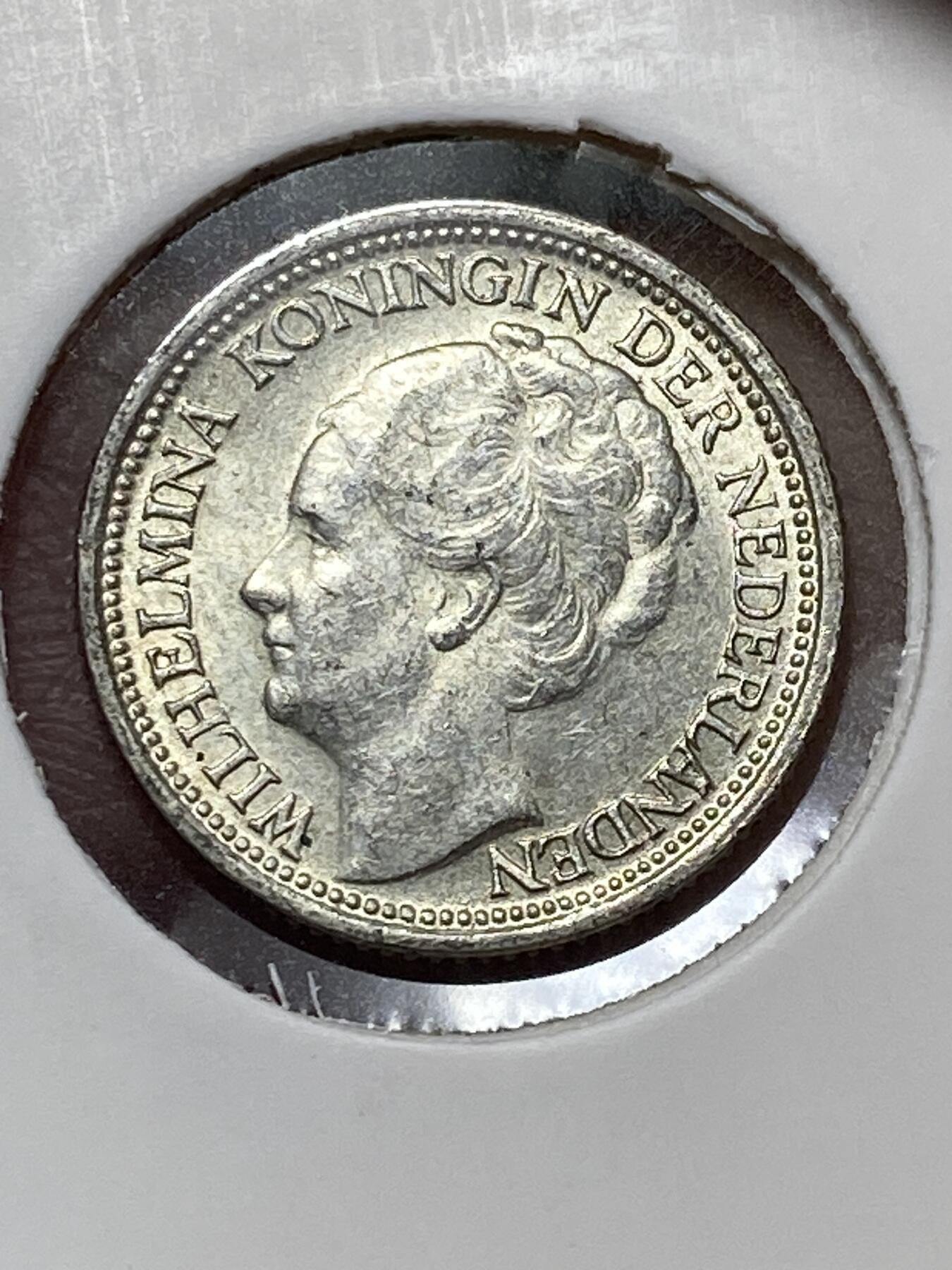 2025年第一百三十场(总第一百五十六场）外国好品纸夹散币场(免佣金) 原光好品–荷兰🇳🇱1938年10分银币(威廉明娜女王中年，Grapes葡萄标，640银)