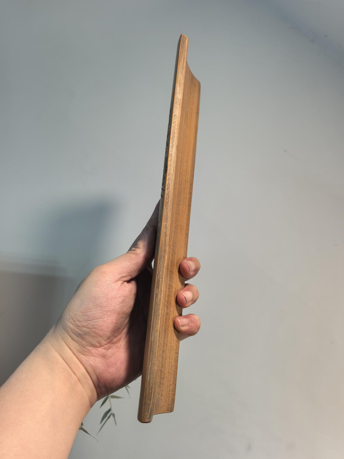 兰馨堂古玩杂项专场 老竹雕臂搁镇纸案头摆件 秋耀金萍 