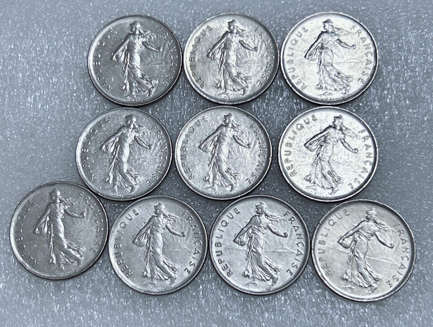 第一海外回流一元起拍收藏 散集专场  第268期 法国5法郎硬币 10枚