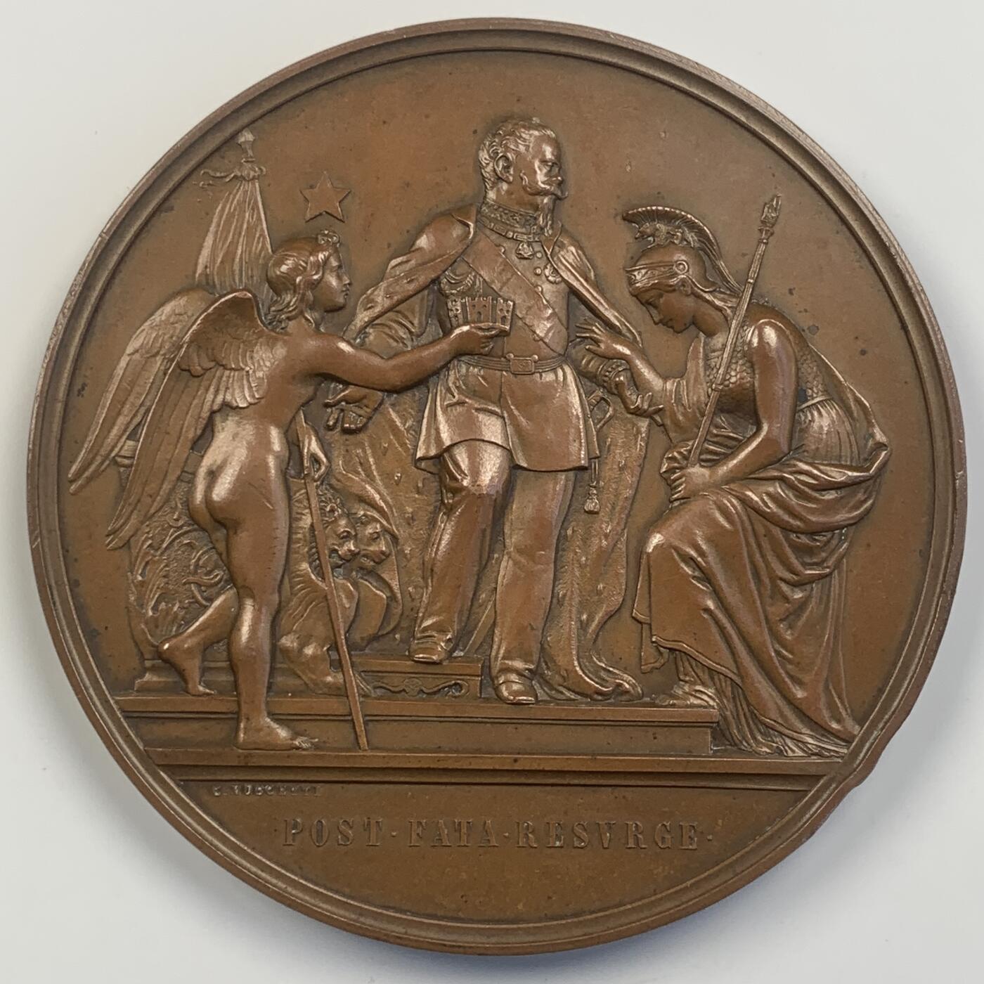 掌中浮雕-藏着的欧洲第042场 1871年意大利王国全国统一并迁都罗马纪念大铜章，75mm