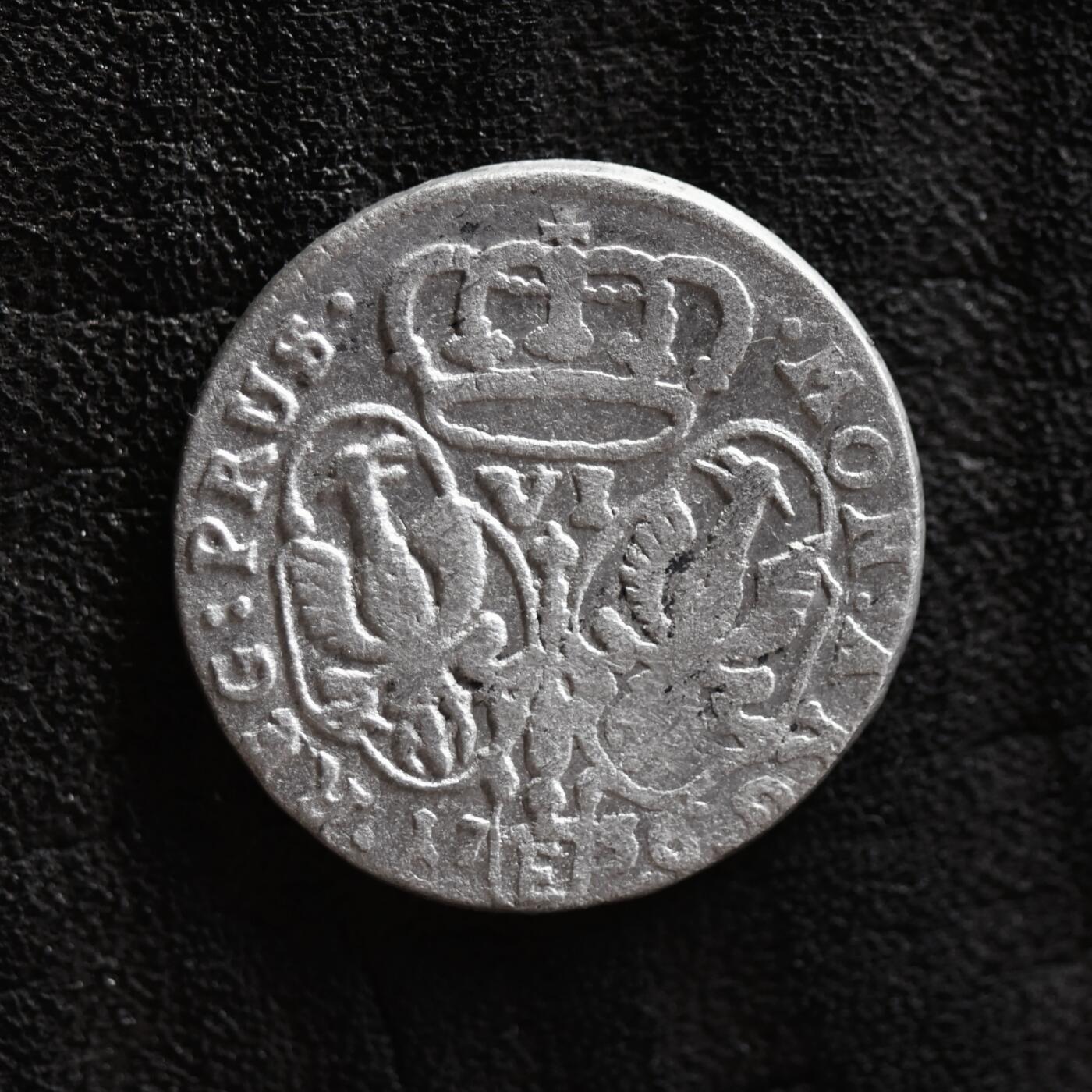 【良泉】第41期【自动场】11月27日晚19.30点开拍！86组，西方古代钱币专场 【藏家出品B】公元1756年【德意志】霍亨索伦王朝，普鲁士国王——腓特烈大帝，6格罗申银币，2.36克