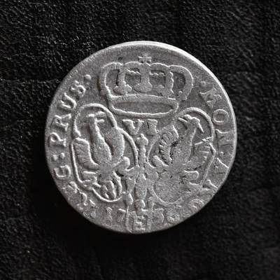 【良泉】第41期【自动场】11月27日晚19.30点开拍！86组，西方古代钱币专场 - 【藏家出品B】公元1756年【德意志】霍亨索伦王朝，普鲁士国王——腓特烈大帝，6格罗申银币，2.36克