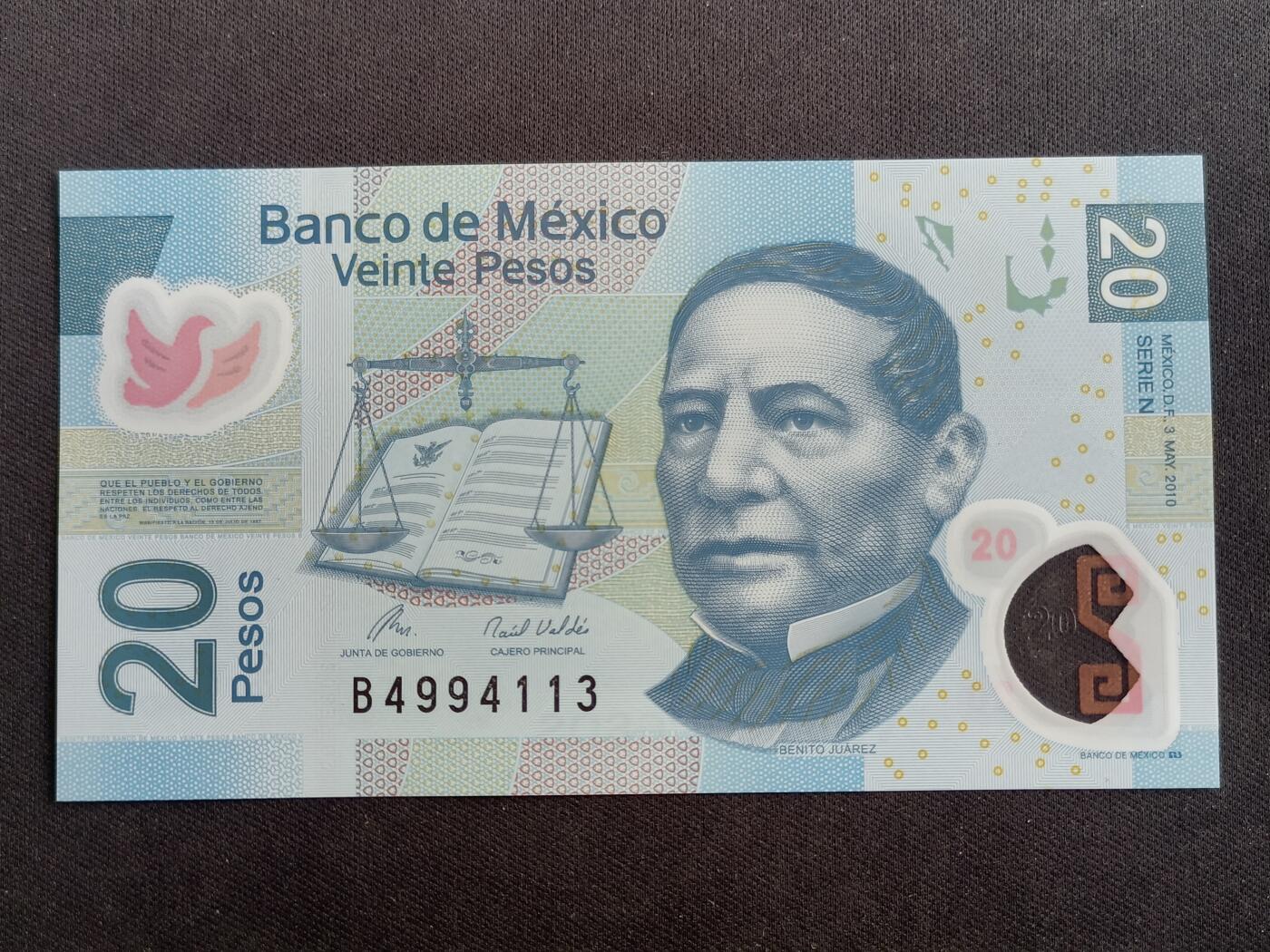 【游宝拍卖】乙巳蛇年88期 佣金1+6% 墨西哥-20比索 全新UNC