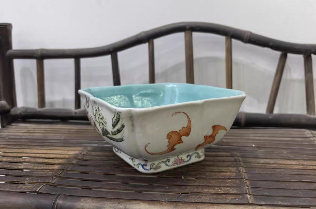 兰馨堂瓷器专场 粉彩人物水仙盆瓷器水盂摆件