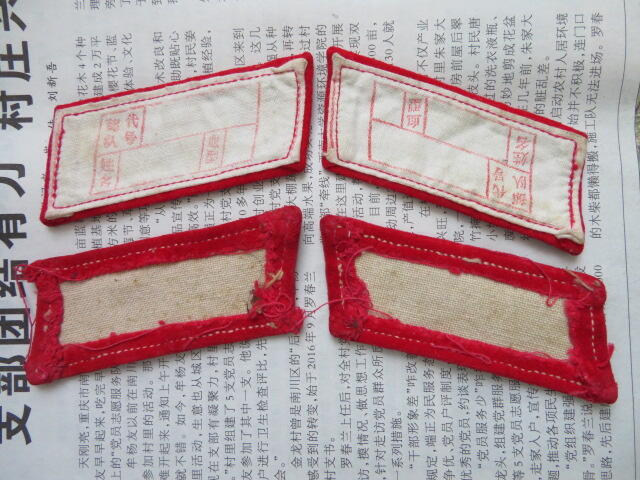 76--使用过的65早期领章两付两个版本