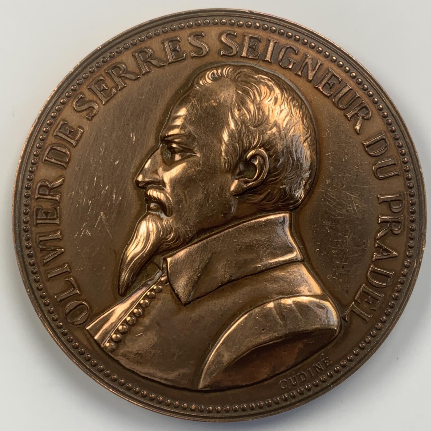 掌中浮雕-藏着的欧洲第042场 法国农业之父塞尔铜章，50mm，72g