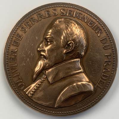 掌中浮雕-藏着的欧洲第042场 - 法国农业之父塞尔铜章，50mm，72g