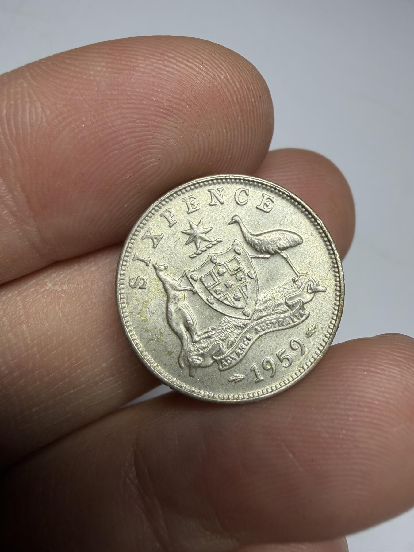 2025年集古藏今外币拍卖第十期-第7场—（总第287拍），可以寄存60天，满160元包邮。 1959年澳大利亚6便士银币