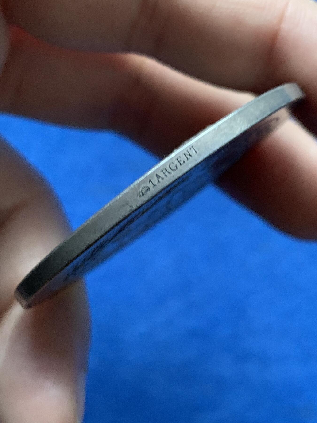 《竞宝斋》第439场 周日，周一，周二 3场连拍 （全场包邮） 法国射击协会玛丽安娜女神纪念银章 61.75克 50mm 丰饶角1银 带盒