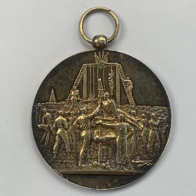 掌中浮雕-藏着的欧洲第042场 - 1897年法国体操比赛奖章，镀金银章，50mm，41.25g