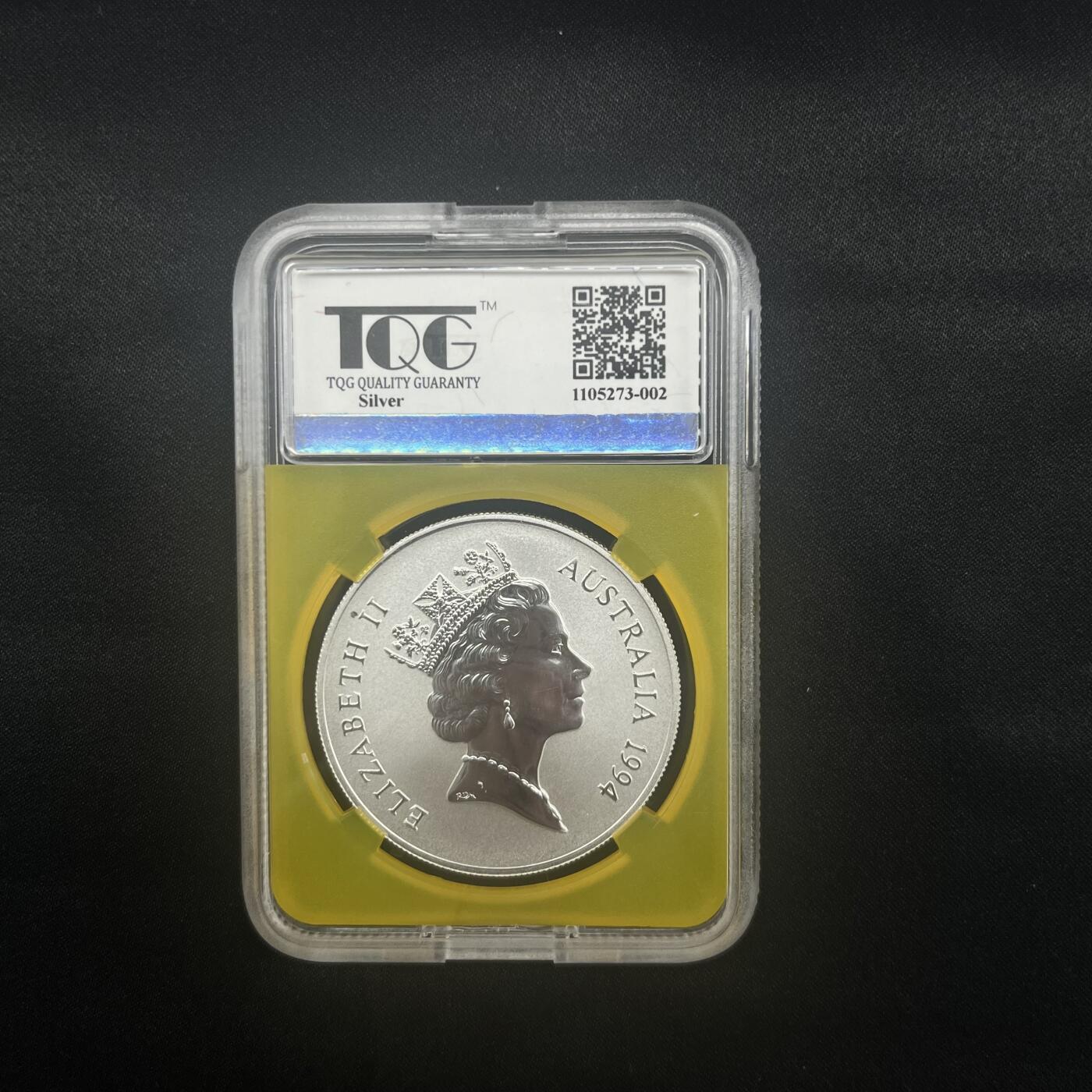 PThappally收藏第54次拍卖，英联邦地区硬币纸币 澳大利亚 1994  1元 袋鼠主题  1 盎司纯银纪念币 TQG MS 68+