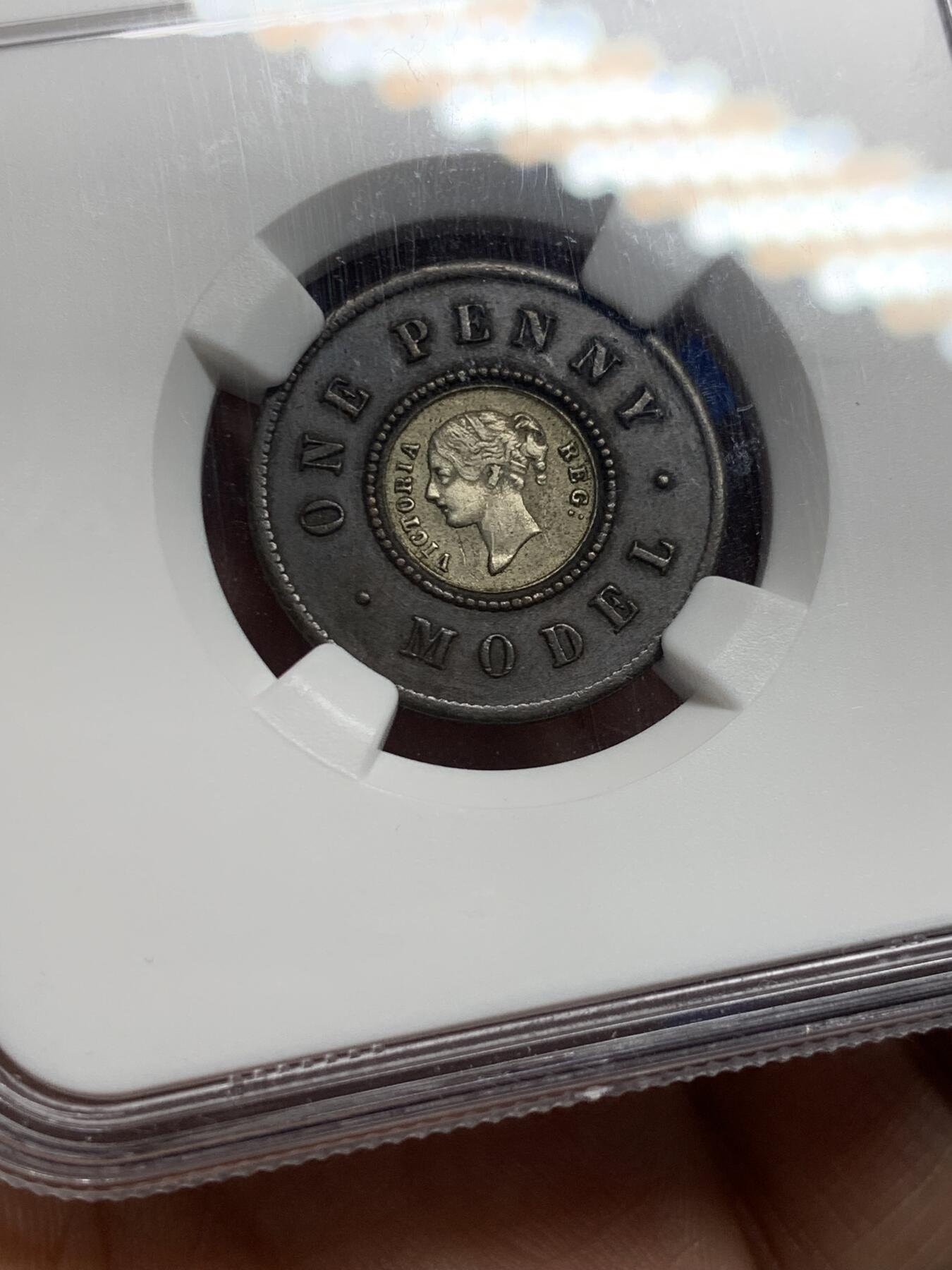 《竞宝斋》第439场 周日，周一，周二 3场连拍 （全场包邮） NGC MS62 英国1844维多利亚1便士双色币