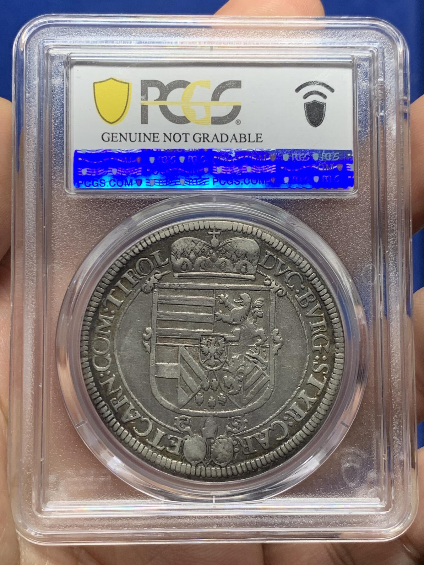 《竞宝斋》第439场 周日，周一，周二 3场连拍 （全场包邮） PCGS XF 1620年神圣罗马帝国利奥波德五世1泰勒银币