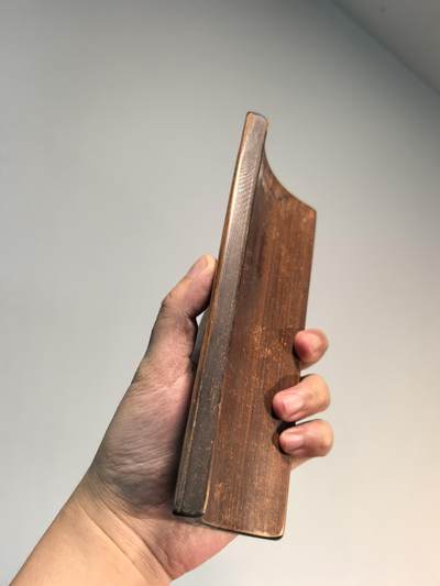 竹雕罗汉诗文臂搁 