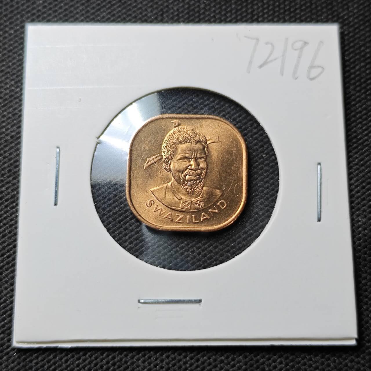 KK钱币收藏小铺  第372场  2月预留时间 周末发货  斯威士兰2分铜币 好品