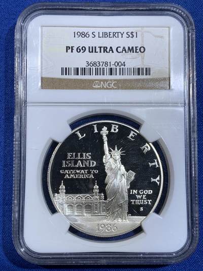 《竞宝斋》第439场 周日，周一，周二 3场连拍 （全场包邮） - NGC PF69UC 美国1986年自由女神百年磨砂纪念银币