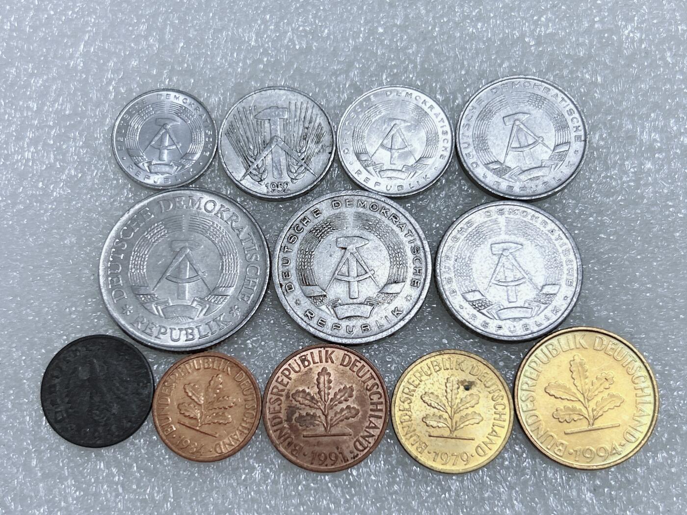 第一海外回流一元起拍收藏 散集专场  第268期 德国不同面值硬币 12枚