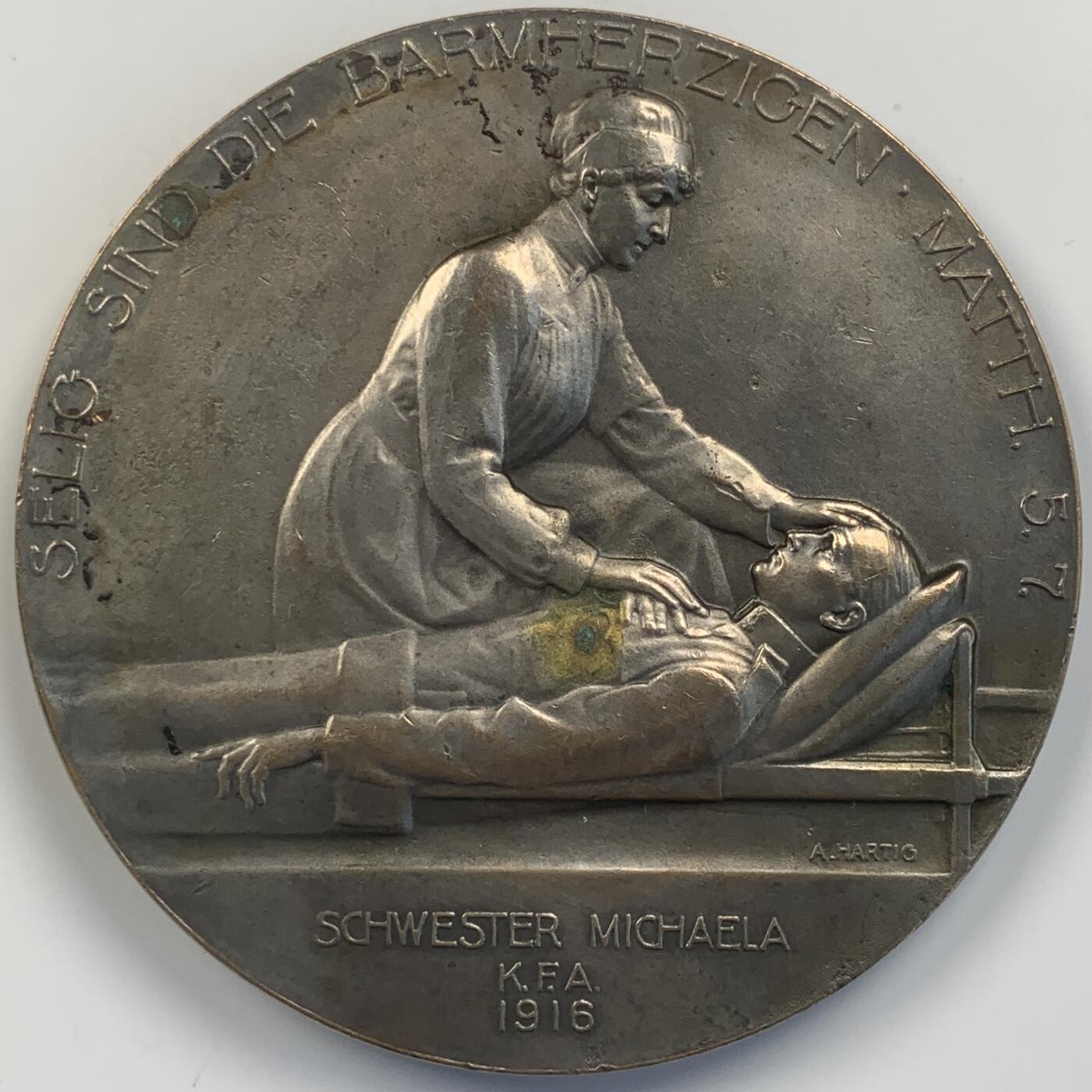 掌中浮雕-藏着的欧洲第042场 1916年奥地利玛丽·特蕾莎女伯爵镀银铜章 , 65mm