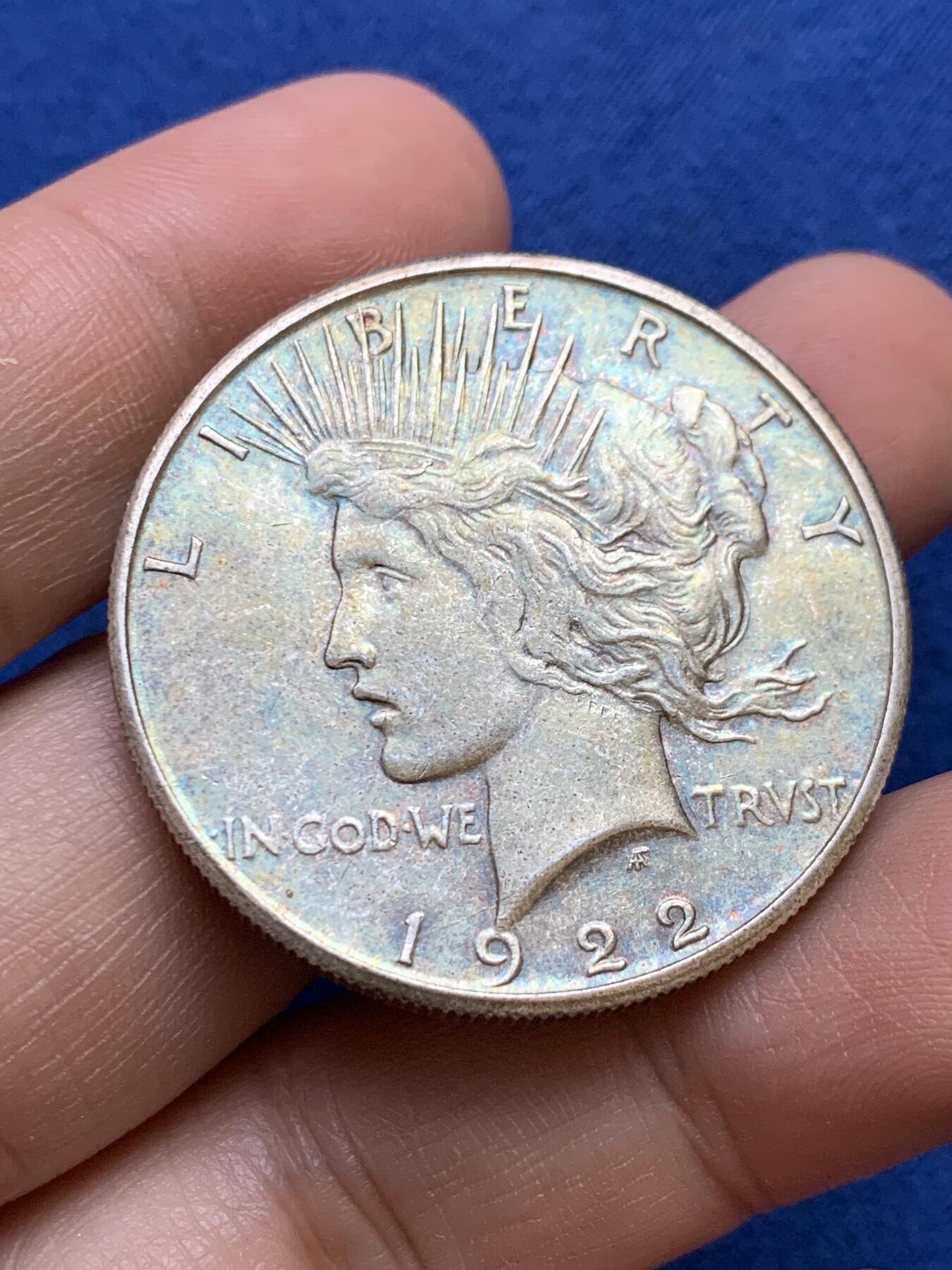 《竞宝斋》第439场 周日，周一，周二 3场连拍 （全场包邮） 美国1922年和平1美元银币