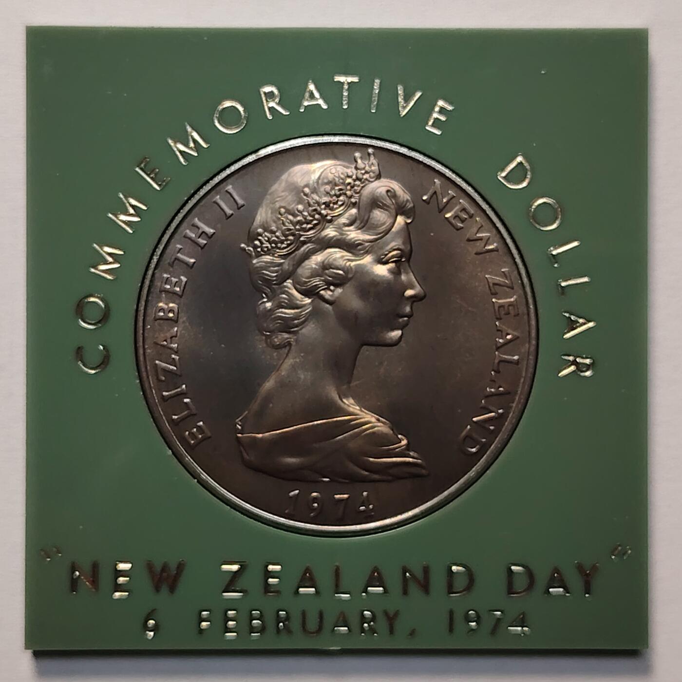 布加迪🐬～世界钱币(上海)🌾第 260 期 /  各国套币和散币 新西兰🇳🇿 1974年 1元 克朗币