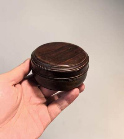 兰馨堂古玩杂项专场 - 老红木印泥盒文房盒明式起线香盒粉盒炉 