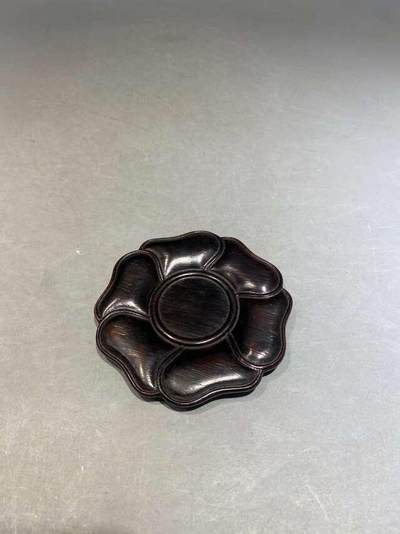兰馨堂瓷器专场 - 紫檀木雕红木茶杯托盘