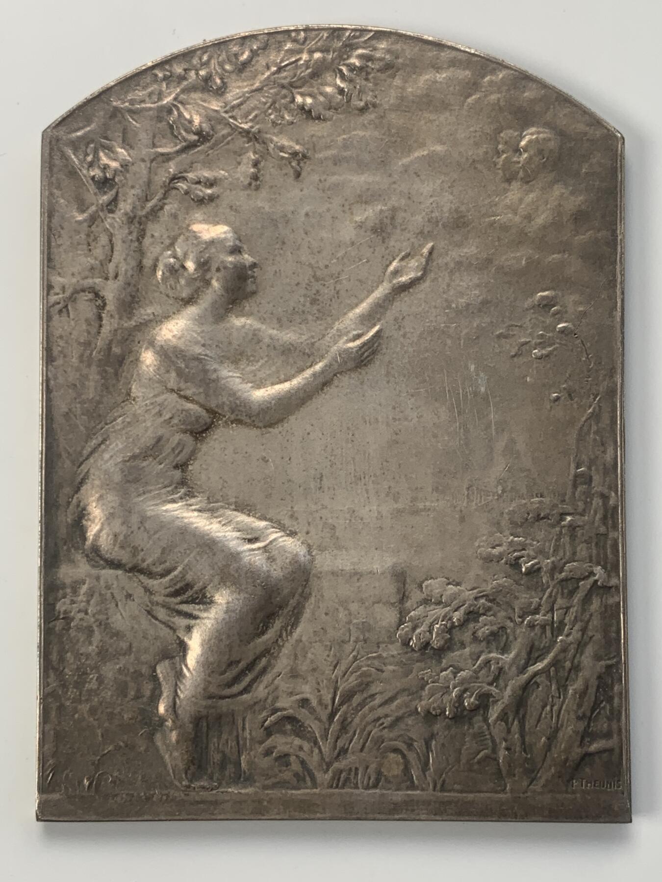 掌中浮雕-藏着的欧洲第042场 比利时煤气公司一战参战员工奖牌, 61*83mm，128g，原盒有破损，卡扣扣不住