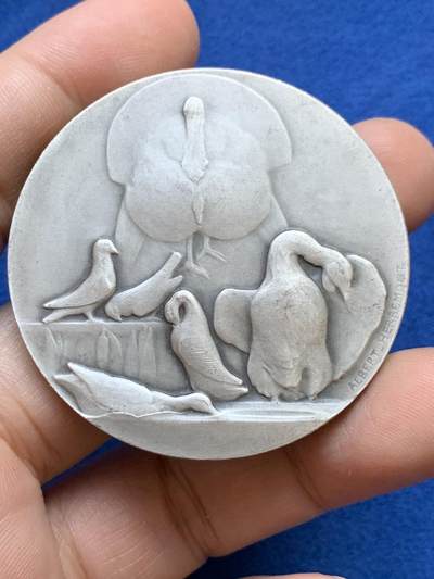 《竞宝斋》第439场 周日，周一，周二 3场连拍 （全场包邮） - 法国参议员镀银大铜章 杜布瓦名作 直径49.6mm 重量57.2g