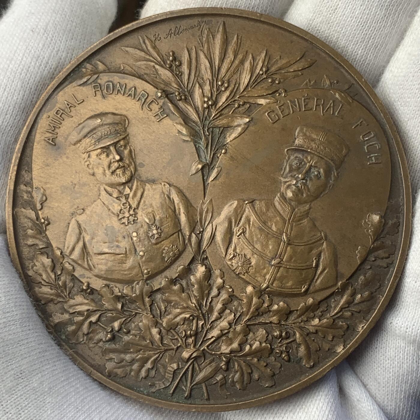 掌中浮雕-藏着的欧洲第042场 1914年法国一战系列伊珀尔战役纪念大铜章，68mm