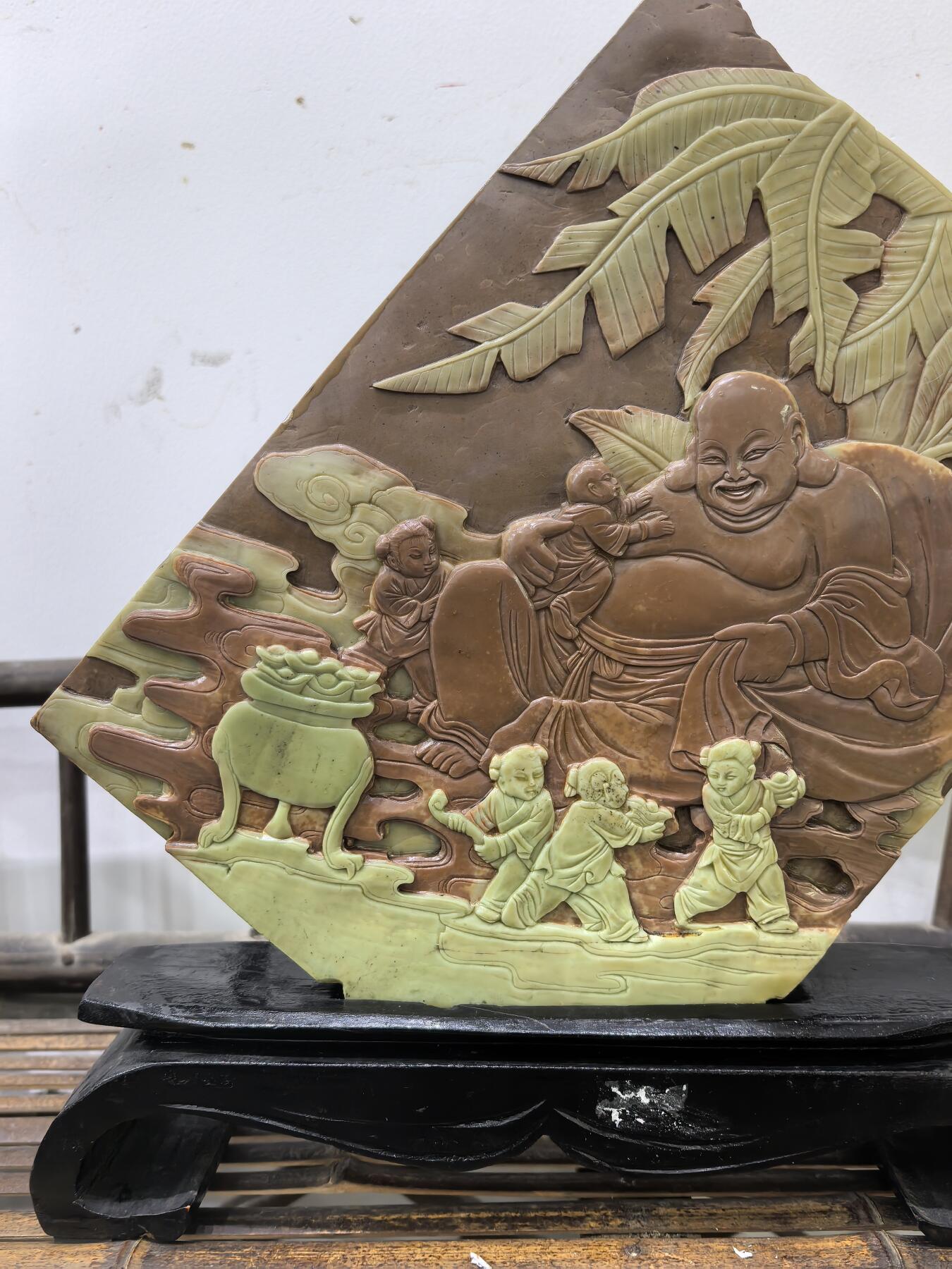 兰馨堂古玩杂项专场 祁阳石笑佛石雕摆件