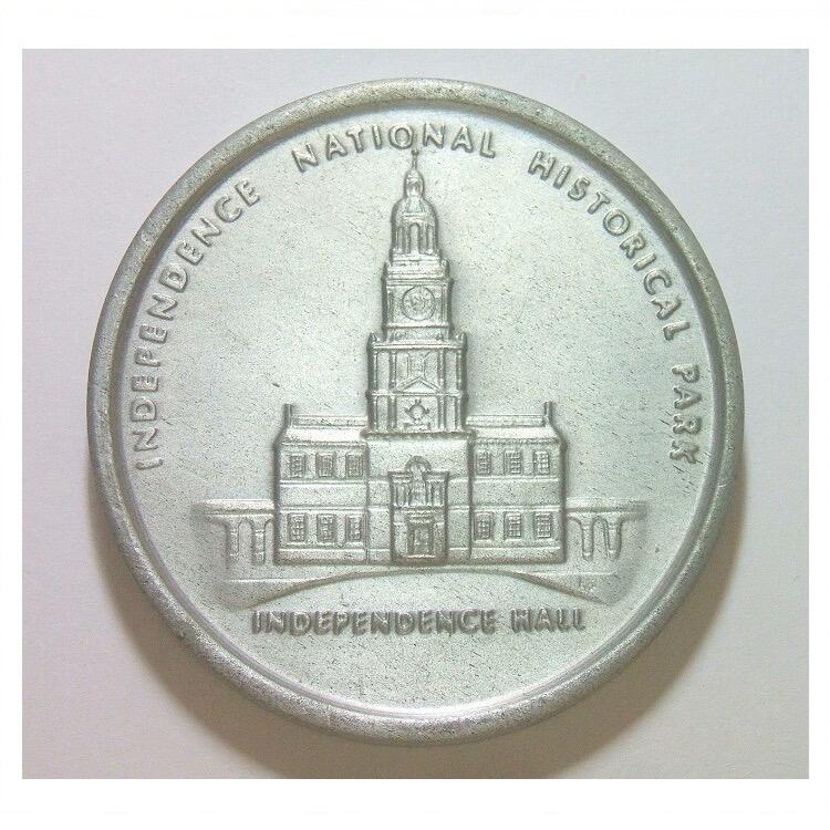 美国1900年前后 独立钟+独立厅尖塔高浮雕精制大合金章 50MM厚4MM