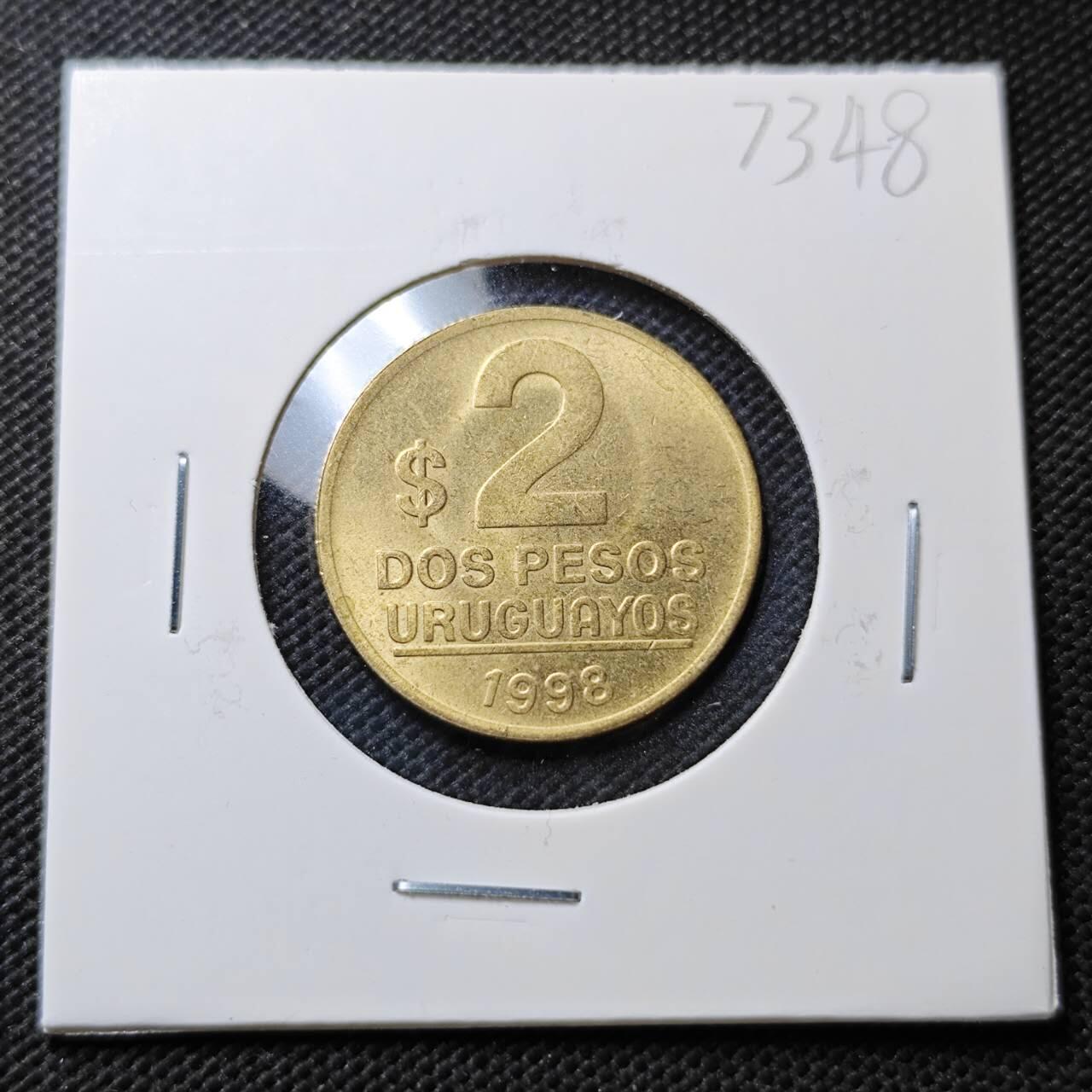 KK钱币收藏小铺  第373场  2月预留时间 周末发货  1998乌拉圭2比索 好品