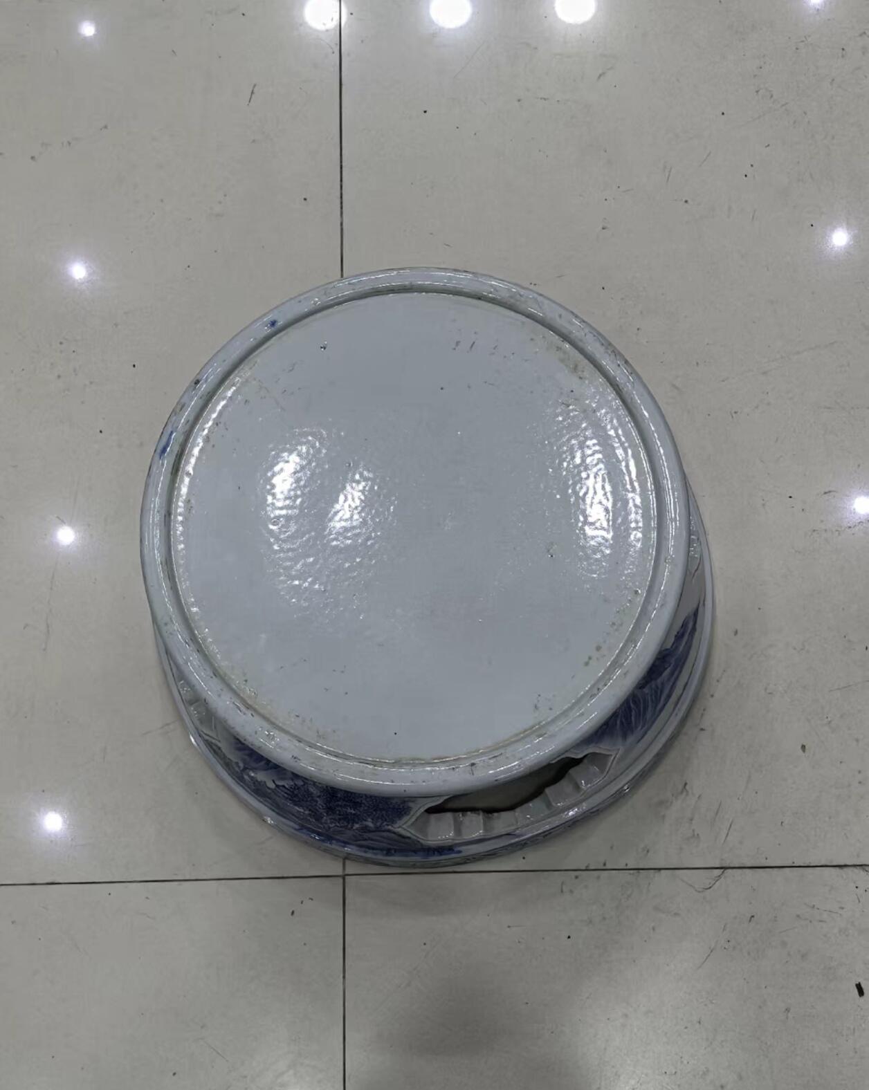 兰馨堂瓷器专场 民国至创汇大尺寸青花花瓶座摆件 