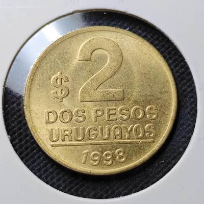 KK钱币收藏小铺  第373场  2月预留时间 周末发货 -  1998乌拉圭2比索 好品