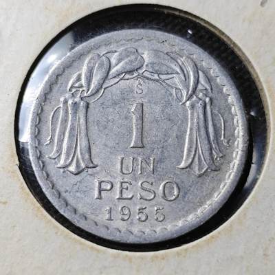 KK钱币收藏小铺  第372场  2月预留时间 周末发货 -  1955智利1比索