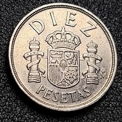 泉币菌-第130场-精品福利场 - 西班牙1983年10比塞塔 双柱 卡洛斯一世国王 铜镍币 18.5mm