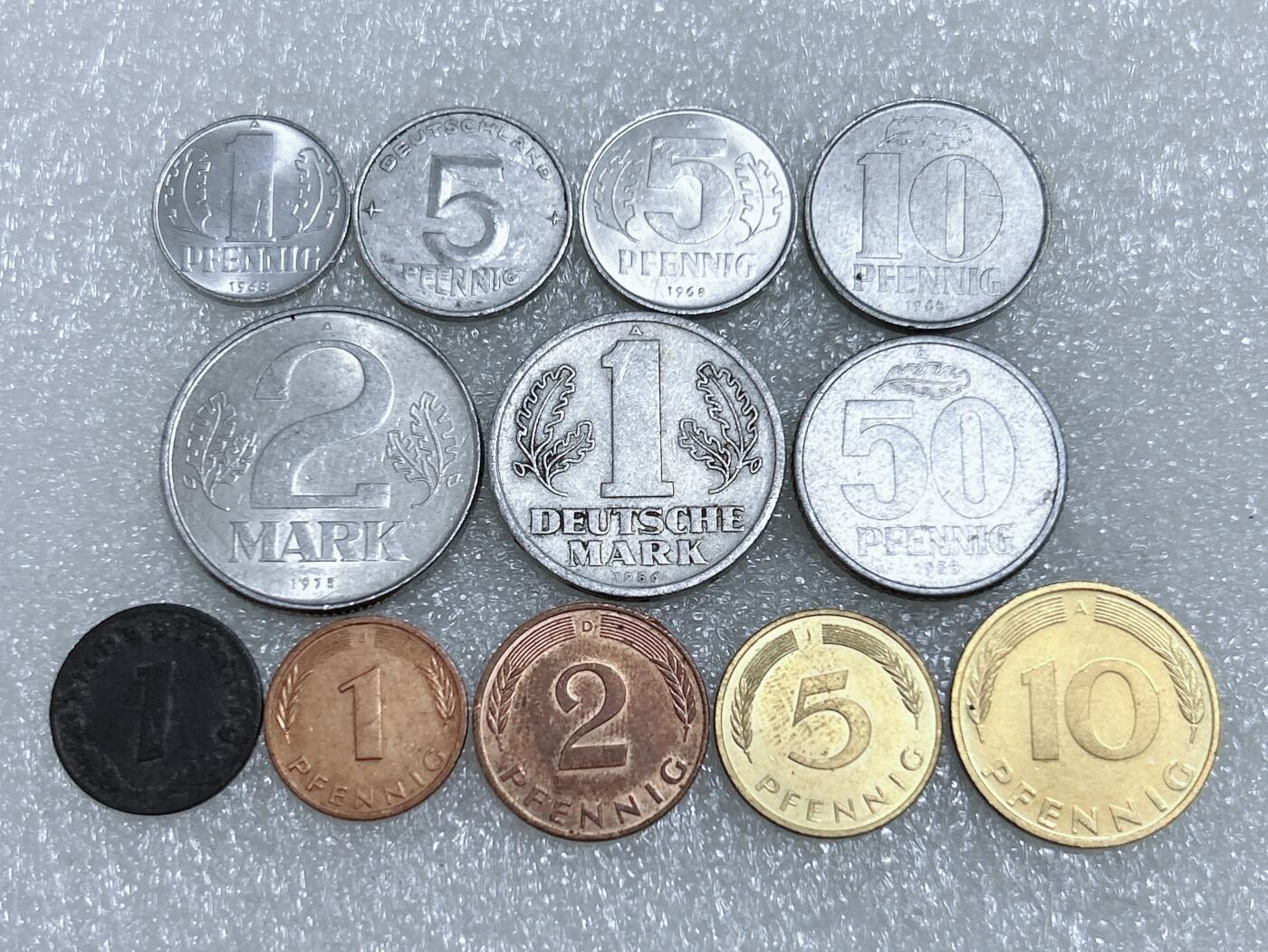 第一海外回流一元起拍收藏 散集专场  第268期 德国不同面值硬币 12枚