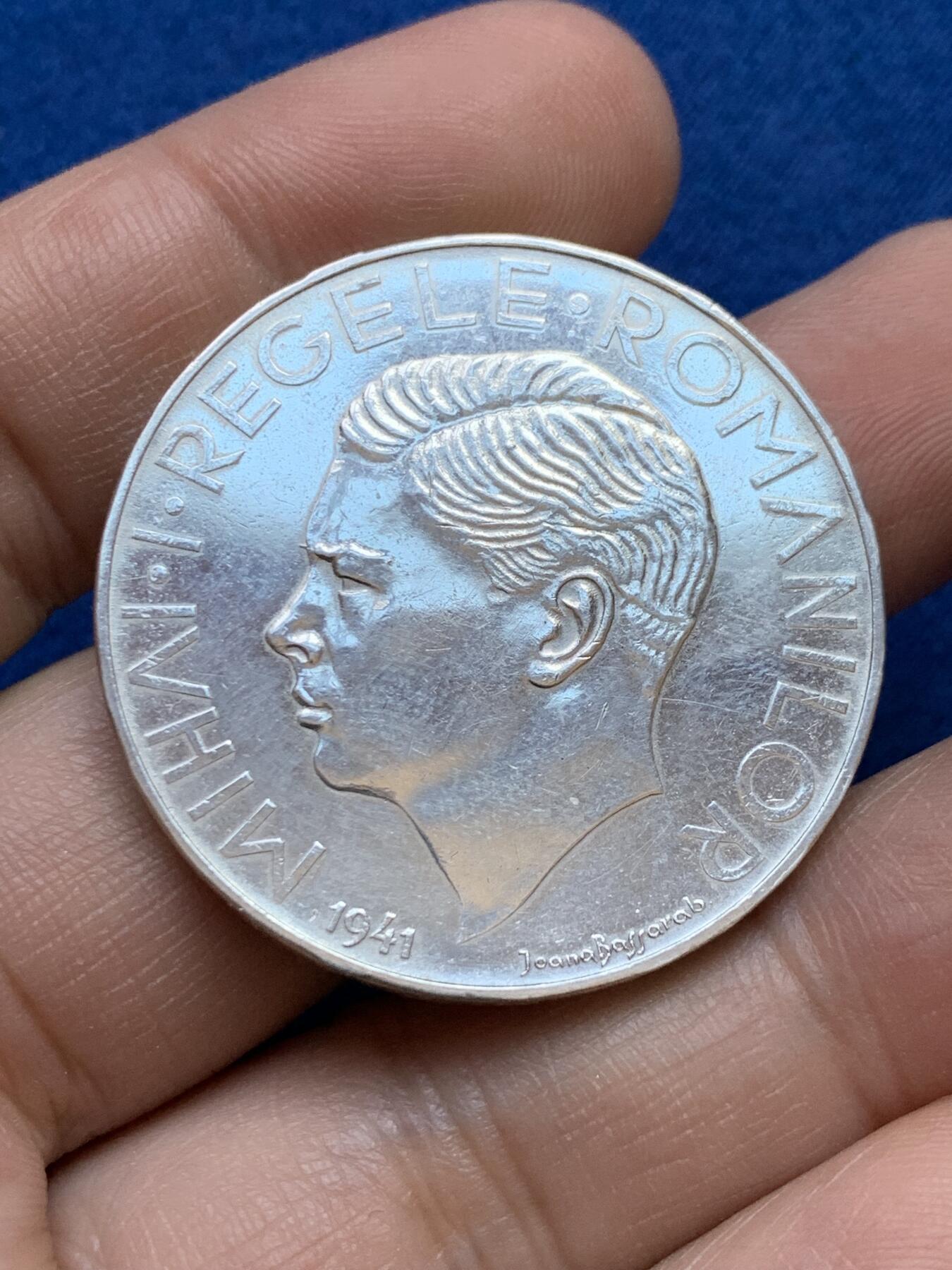 《竞宝斋》第439场 周日，周一，周二 3场连拍 （全场包邮） 罗马尼亚 1941年 米哈伊一世 500列伊 比萨拉比亚回归纪念银币 少见