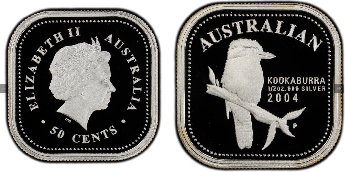 PThappally收藏第54次拍卖，英联邦地区硬币纸币 澳大利亚  2004 年 50 分 15.568g 银币 PCGS PR69DCAM