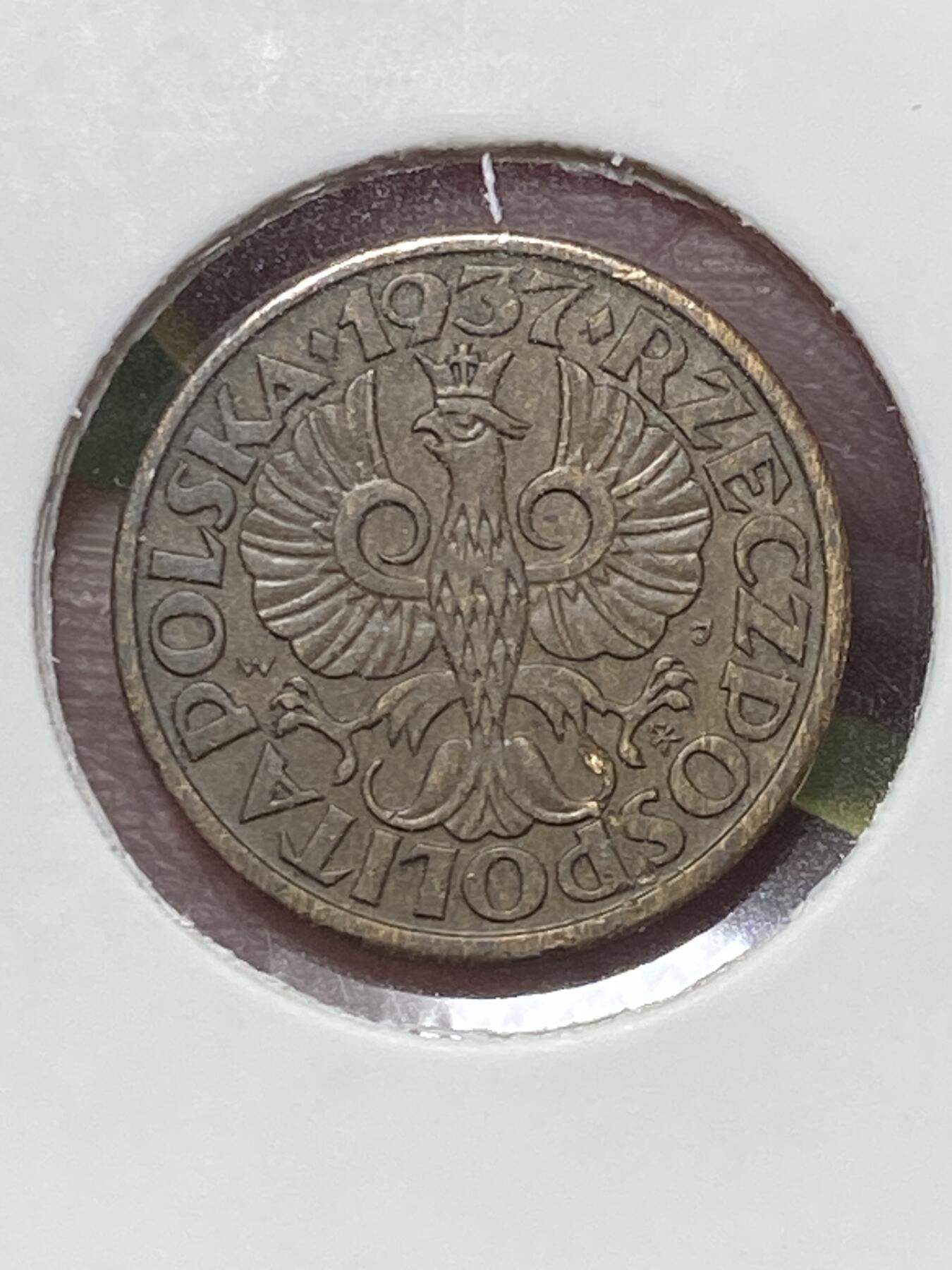 2025年第一百三十场(总第一百五十六场）外国好品纸夹散币场(免佣金) 好品–波兰🇵🇱1937年1格罗希(1923–1939年第二版，青铜材质版)