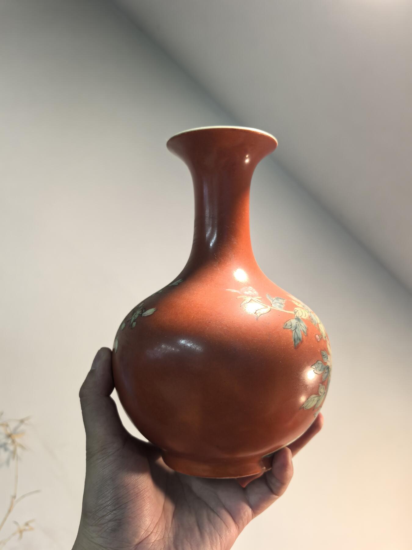 兰馨堂瓷器专场 老粉彩凤鸟瓷瓶