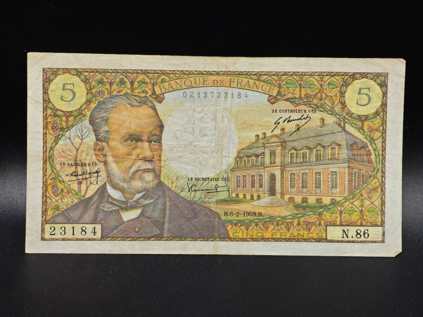 【淘币小摊】限时拍第八百拍  纸币场  满百包邮可预留两周  周一统一发货  法国1969年5法郎