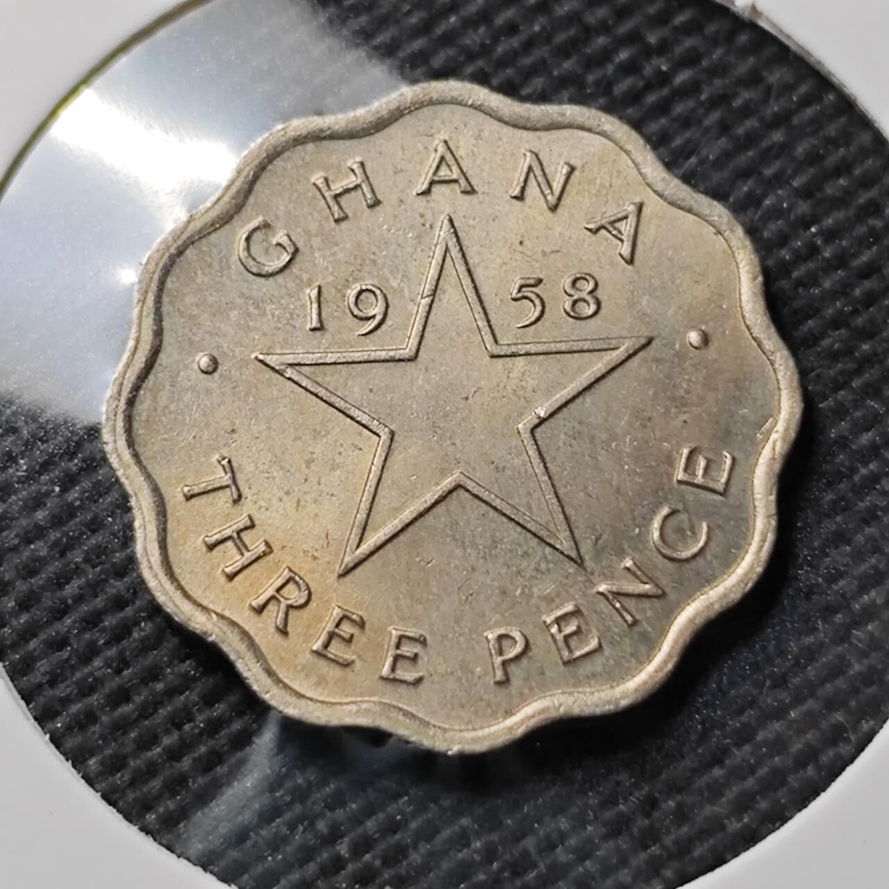 KK钱币收藏小铺  第373场  2月预留时间 周末发货  1958加纳3便士 好品