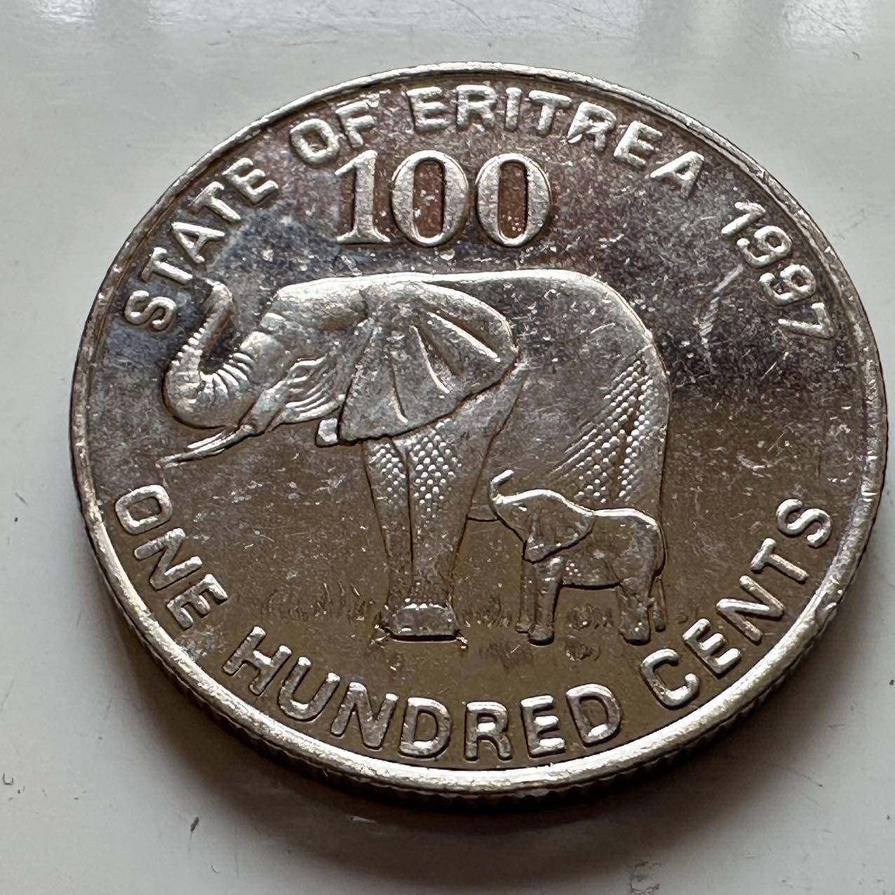 🌹外币初藏🌹🐯2025年第129场  每周二四六晚8️⃣点 接代拍 厄立特里亚1997年100分